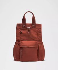 2-in-1 Convertible Drawstring backpack Equipped With Detachable Crossbody Pouch and Water Repellent Surface