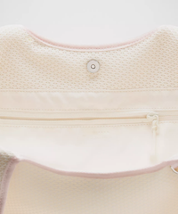 Breathable Mesh Fabric Shopping Bag Built With Inner Partition Pockets and Magnetic Snap Fastening