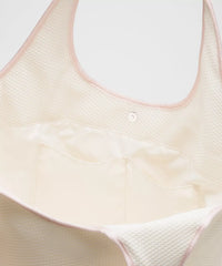 Breathable Mesh Fabric Shopping Bag Built With Inner Partition Pockets and Magnetic Snap Fastening