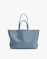 Soft Lightweight Leather Shopping Bag With Internal Snap Structure and Dual-Style Carrying Straps