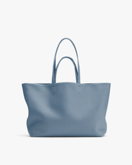 Soft Lightweight Leather Shopping Bag With Internal Snap Structure and Dual-Style Carrying Straps