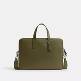 Polished Pebble Leather Laptop Bag Supporting Dual Handheld and Crossbody Carry Styles