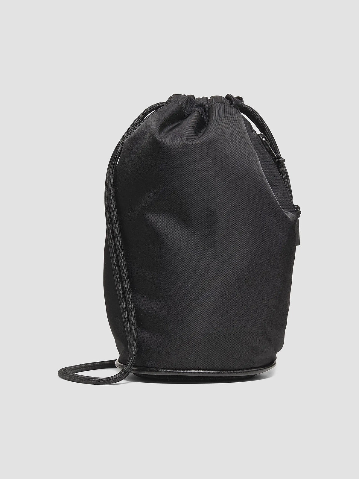 Compact Nylon Twill Drawstring backpack Fitted With Outer Independent Zipper Pocket