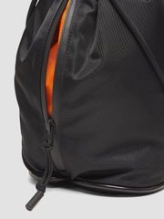 Compact Nylon Twill Drawstring backpack Fitted With Outer Independent Zipper Pocket