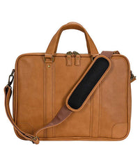 Multi-Zipper PU Laptop Bag With Abundant Internal Organizer Pockets and Dual Carrying Options