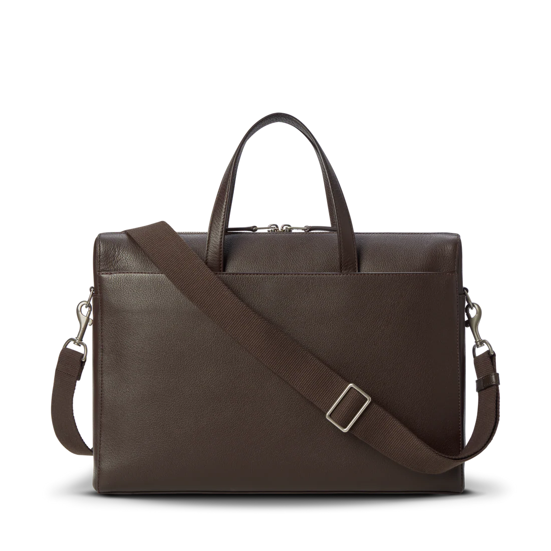Timeless Pebbled Leather Laptop Bag Built With Multi-Pocket Storage and Luggage Sleeve