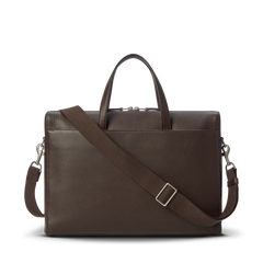 Timeless Pebbled Leather Laptop Bag Built With Multi-Pocket Storage and Luggage Sleeve