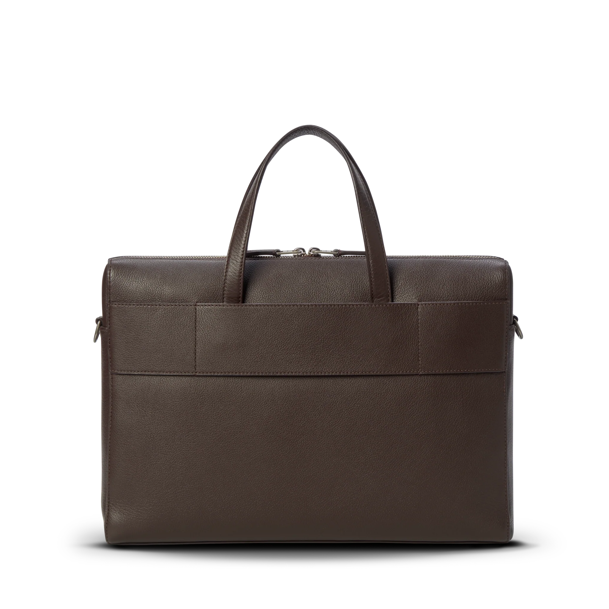 Timeless Pebbled Leather Laptop Bag Built With Multi-Pocket Storage and Luggage Sleeve