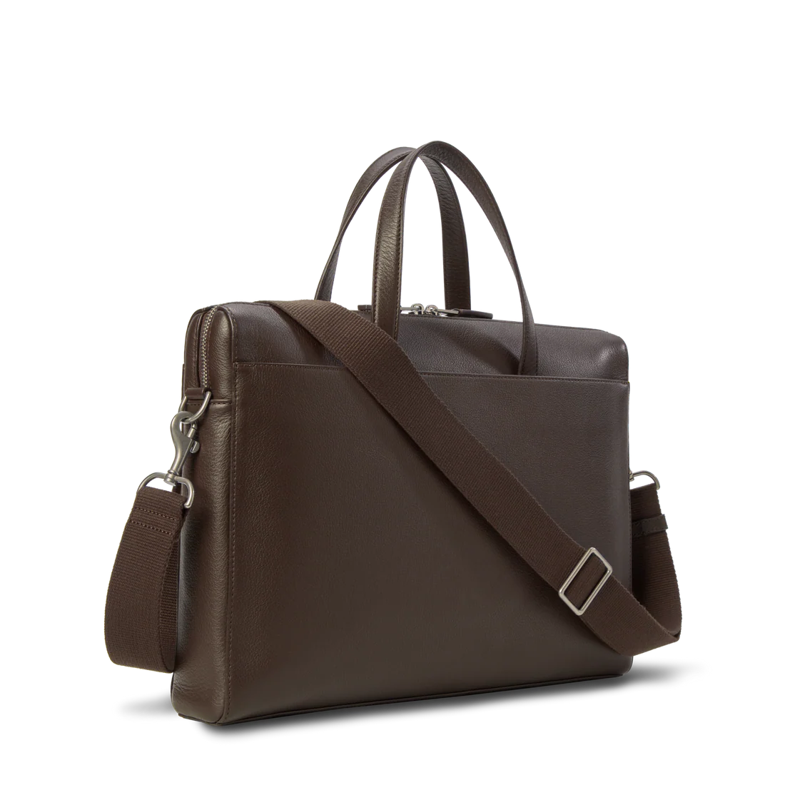Timeless Pebbled Leather Laptop Bag Built With Multi-Pocket Storage and Luggage Sleeve