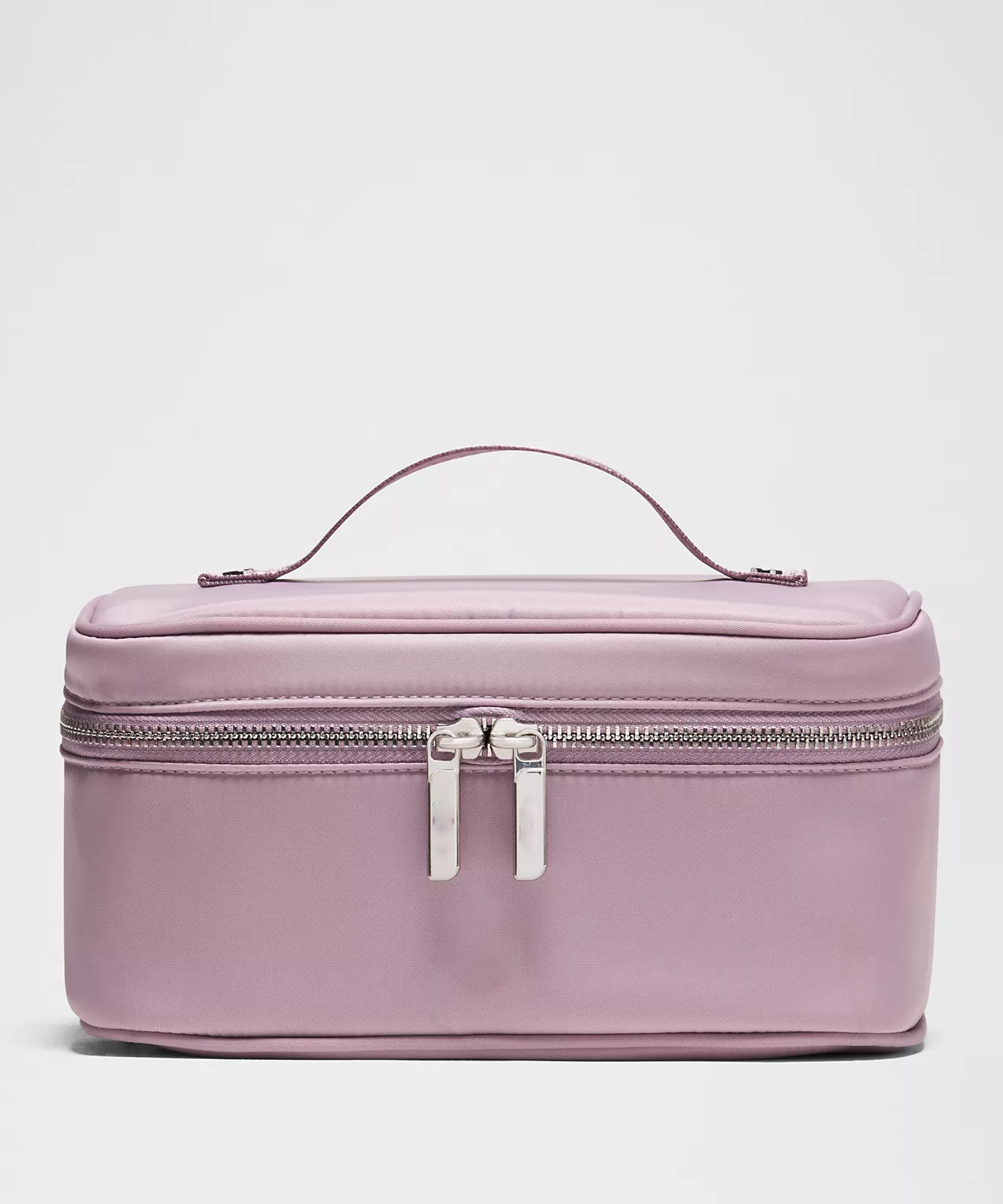 Recycled Fabric Water-Resistant Makeup bag Equipped With Carry Handle and Lid Zipper Storage Slot