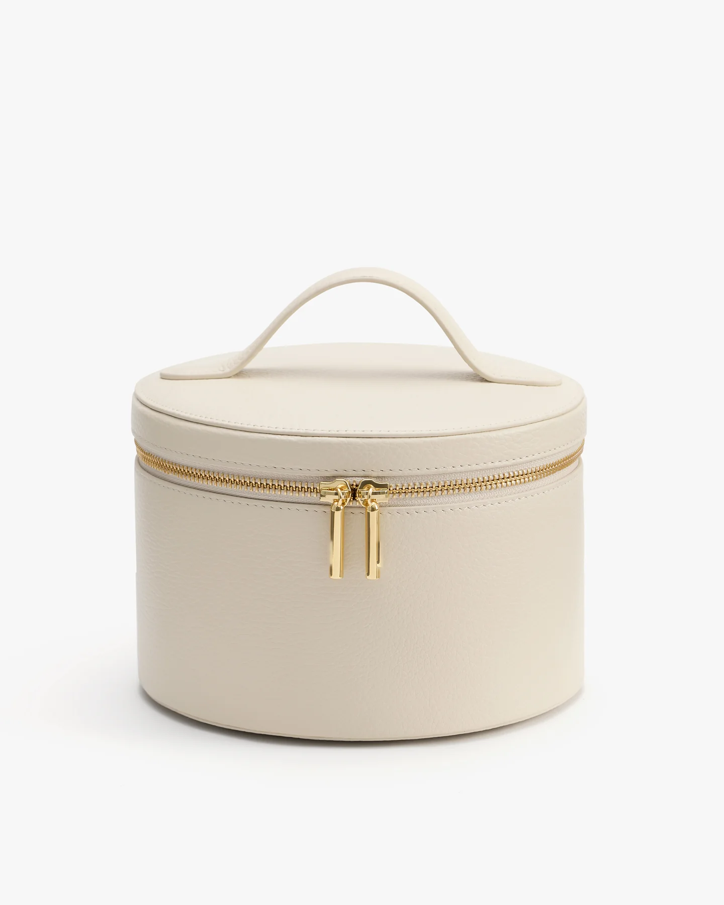 Hard Shell Premium Leather Makeup bag With Built-In Multi-Position Elastic Storage Slots
