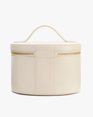 Hard Shell Premium Leather Makeup bag With Built-In Multi-Position Elastic Storage Slots