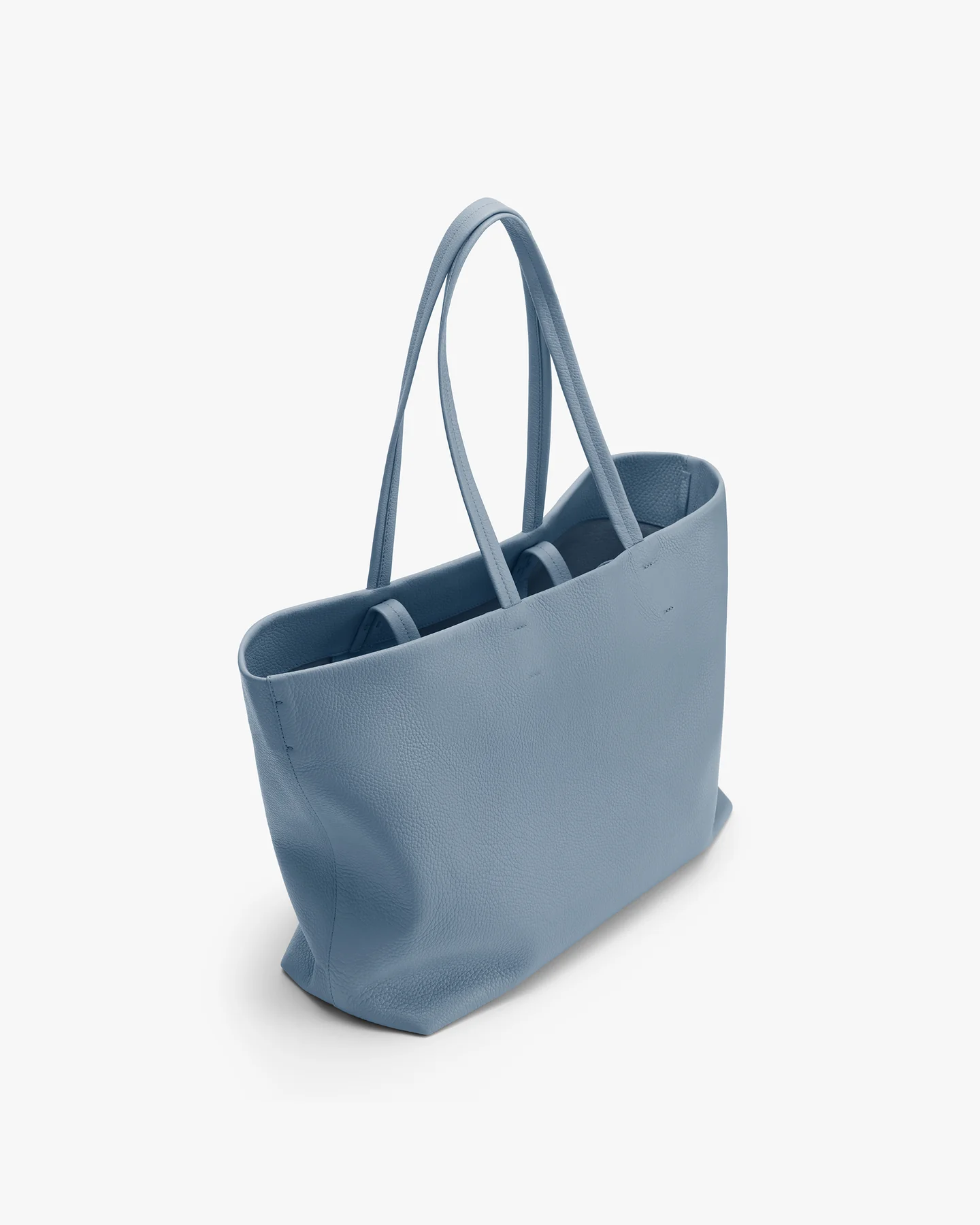 Soft Lightweight Leather Shopping Bag With Internal Snap Structure and Dual-Style Carrying Straps