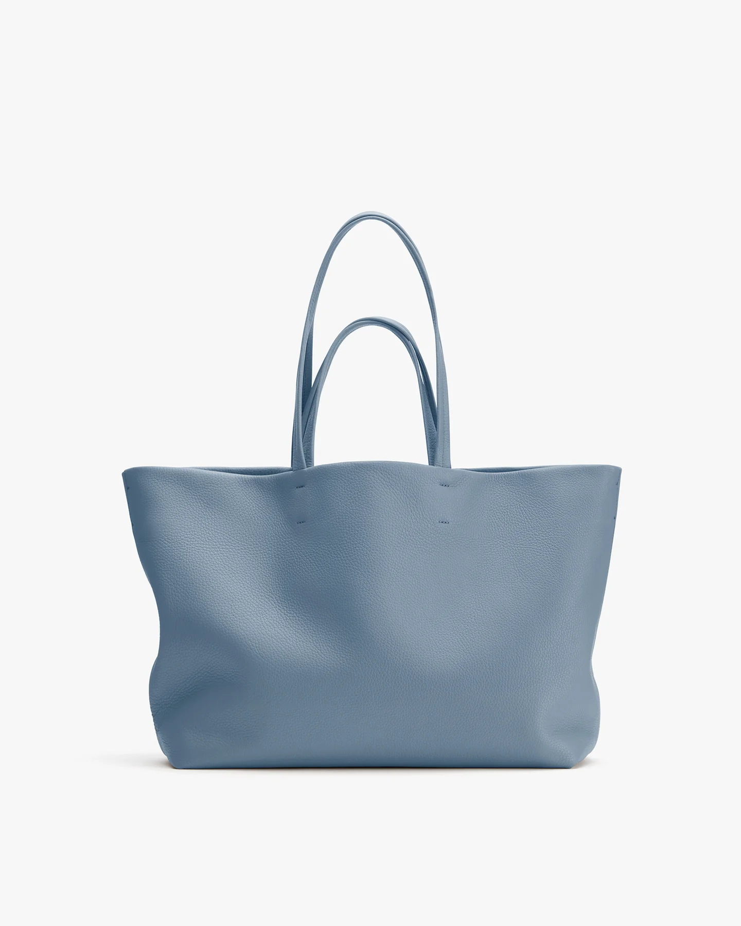Soft Lightweight Leather Shopping Bag With Internal Snap Structure and Dual-Style Carrying Straps