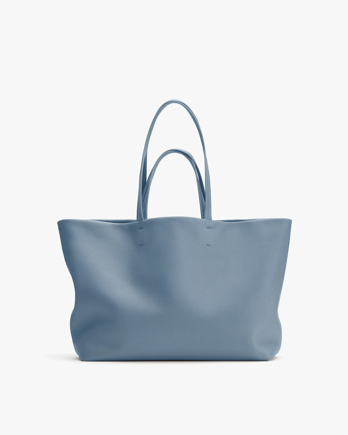 Soft Lightweight Leather Shopping Bag With Internal Snap Structure and Dual-Style Carrying Straps