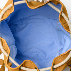 Vintage Suede Drawstring backpack Equipped With Side Storage Pockets and Extra Top Hand Grips