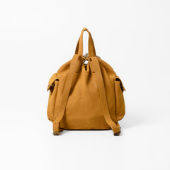 Vintage Suede Drawstring backpack Equipped With Side Storage Pockets and Extra Top Hand Grips