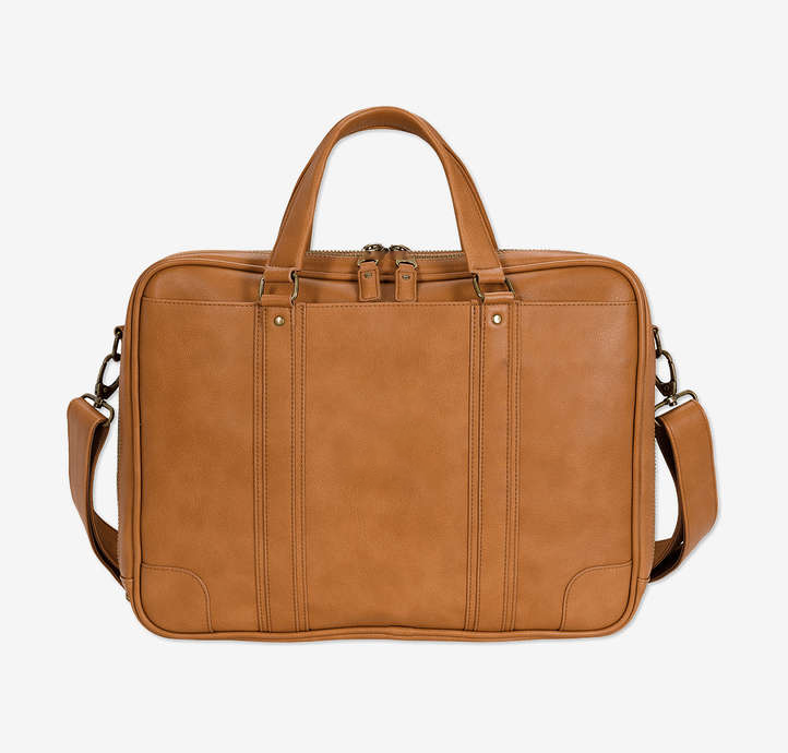 Multi-Zipper PU Laptop Bag With Abundant Internal Organizer Pockets and Dual Carrying Options